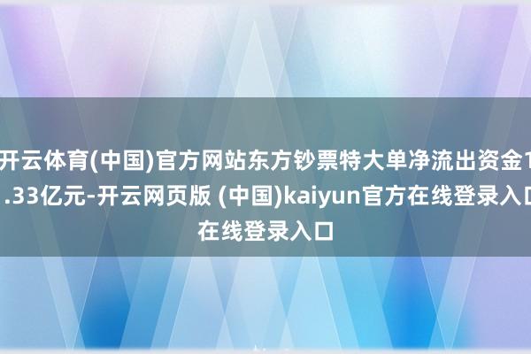 开云体育(中国)官方网站东方钞票特大单净流出资金11.33亿元-开云网页版 (中国)kaiyun官方在线登录入口