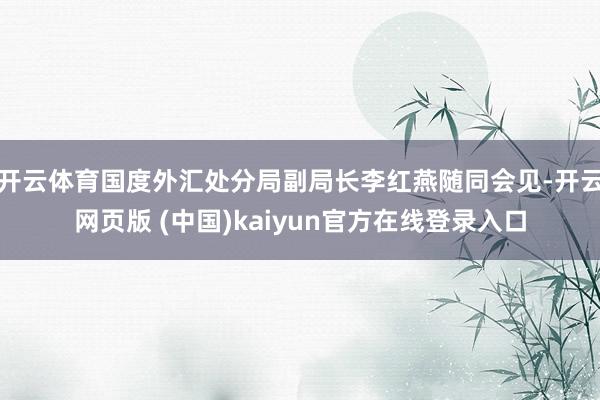 开云体育国度外汇处分局副局长李红燕随同会见-开云网页版 (中国)kaiyun官方在线登录入口